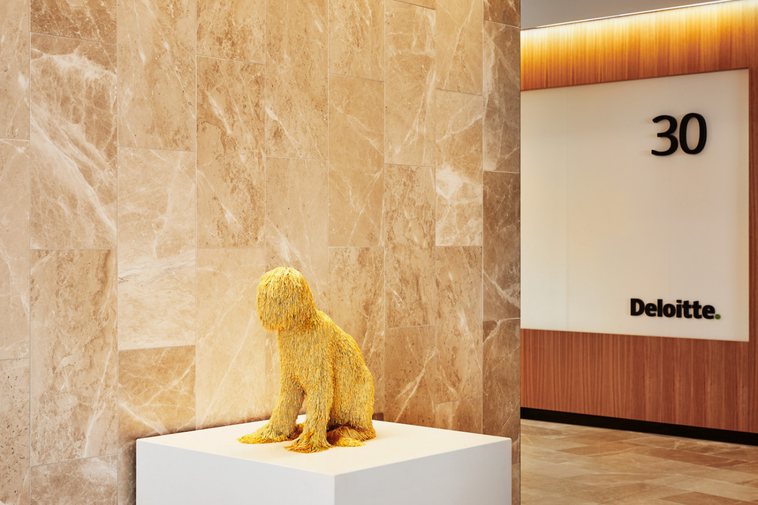  Golden Animal, Troy Emery. Installed at Deloitte, Melbourne. Photography: Rochelle Eagle