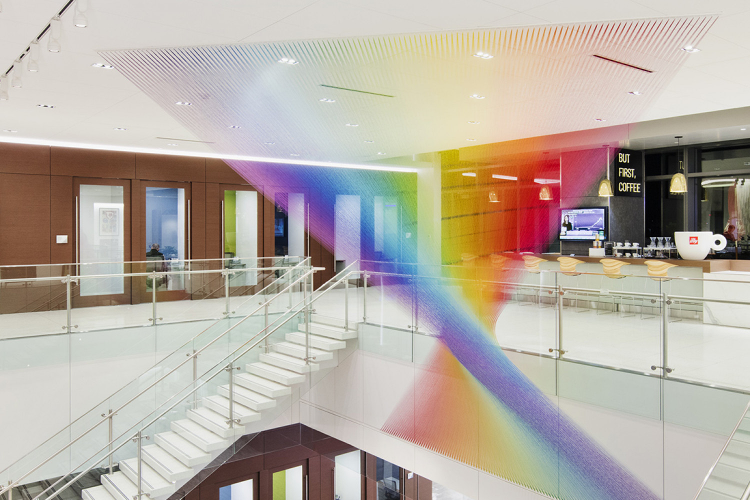 Plexus C23, Gabriel Dawe. Installed at Capital One Offices, Virginia. Photography courtesy of the artist